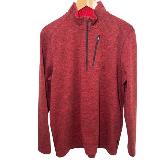 SWISSTECH Sweatshirt Men's Red Stretchy Half Zip Pullover Size Large - Picture 1 of 7